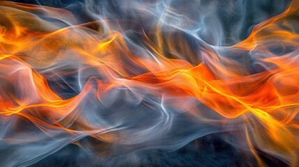 Fototapeta premium Abstract representation of flowing colors resembling flames and smoke.