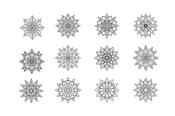 Ornamental mandala design pack decorative elements