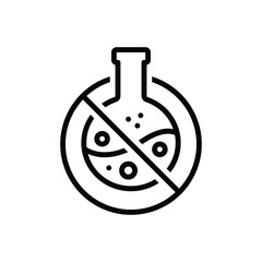 Black line icon for chemical free
