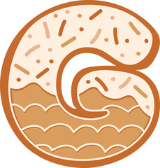 Gingerbread Biscuit Alphabet G Letter Cartoon