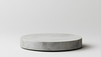 A circular concrete pedestal on a white background