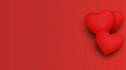 Red Hearts on a Vibrant Red Background for Romantic Themes