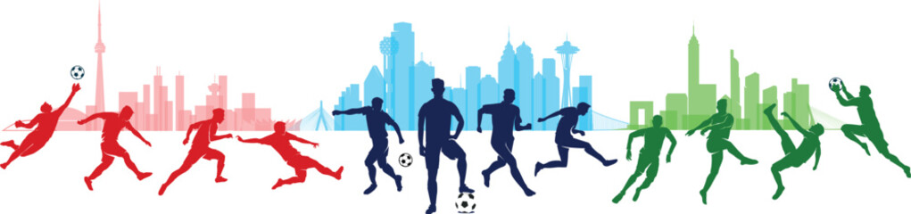 Great editable vector file of world soccer championship players silhouette in the front of certain buildings and colors as country symbol with modern unique style best for your design and print  © Muhamad
