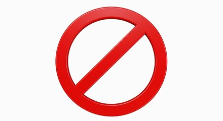 Fototapeta premium Red Prohibition Symbol 3d Render