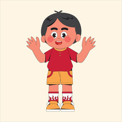 Cute Boy Cartoon Character Illustration