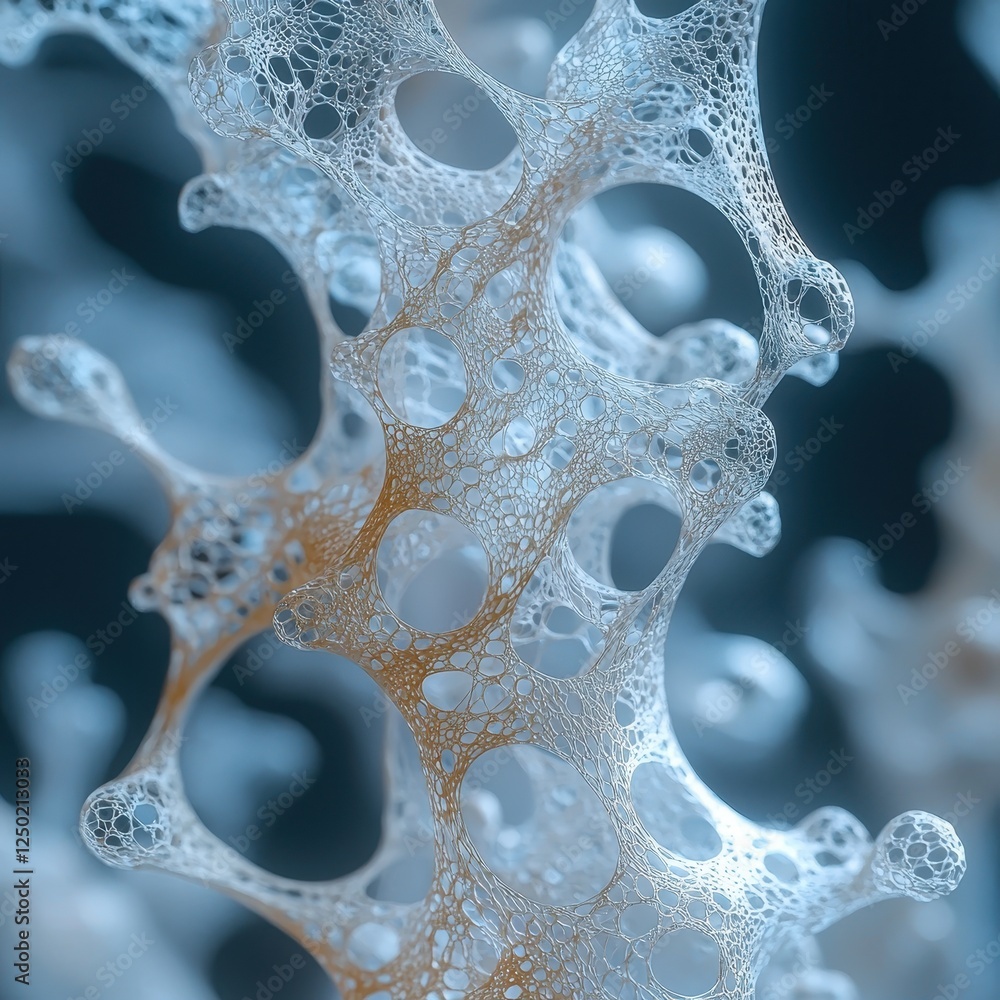 Aufkleber close-up of abstract bubble structures a laboratory environment in macro photography