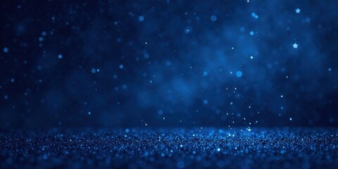 Obraz premium Deep Blue Glitter Background with Sparkling Dust and Shimmering Stars