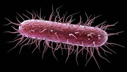 Bacterium close-up in black background