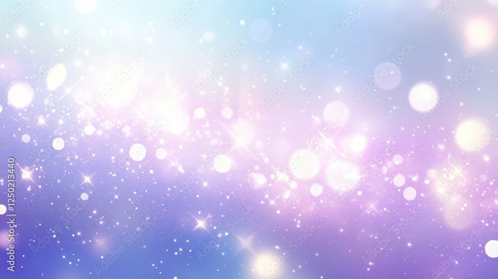 Poster ethereal dreamscape shimmering light and glittering bokeh on a pastel gradient background
