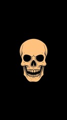 Fototapeta premium Illustration of a skull against a black background, emphasizing its detailed features and structure