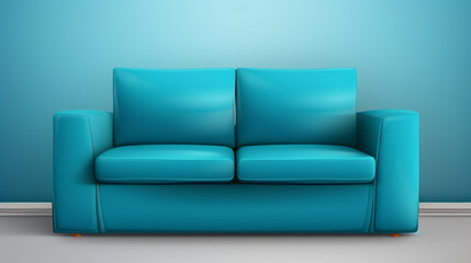 Fototapeta premium A cozy living room featuring a deep red velvet sofa with white cushions