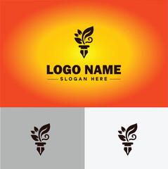 Writing Services icon Copywriting Editorial services Content creation flat logo sign symbol editable vector