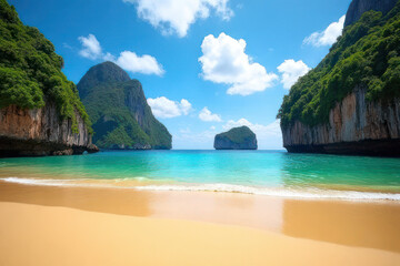 Obraz premium tropical beach with blue sky