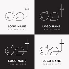 Cat logo, continued line modern and minimal animal logo for branding and company or business branding. Vector kitten logo for pet shop, cafe, and farm. Logo design.