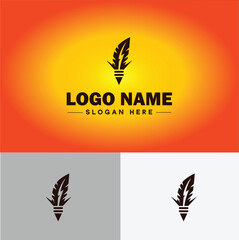 Writing Services icon Copywriting Editorial services Content creation flat logo sign symbol editable vector