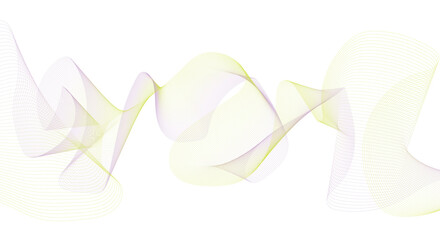 Smooth flowing dynamic wave lines isolated on white background. Abstract wave element for design. Digital frequency track equalizer. Stylized line art background. 