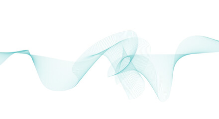 Blue waves abstract business background. Technology wavy lines - vector isolated on transparent.