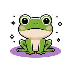 Cute Cartoon Frog sitting Illustration