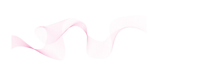 Undulate pink wave swirl, frequency sound wave, twisted curve lines with blend effect. Technology, data science, geometric border. Isolated on white background. Vector illustration.