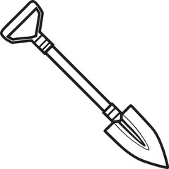 Auger Rustic Tool for Gardening, Silhouette vector art illustration