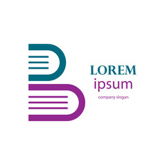 book or sheet of paper logo design