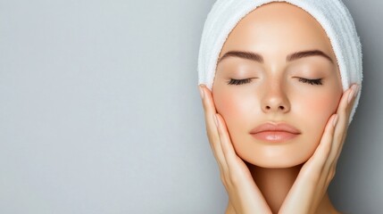Relaxed woman enjoying a beauty treatment.