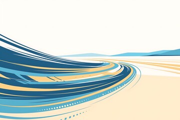 Obraz premium Abstract Beach Curves Landscape Background
