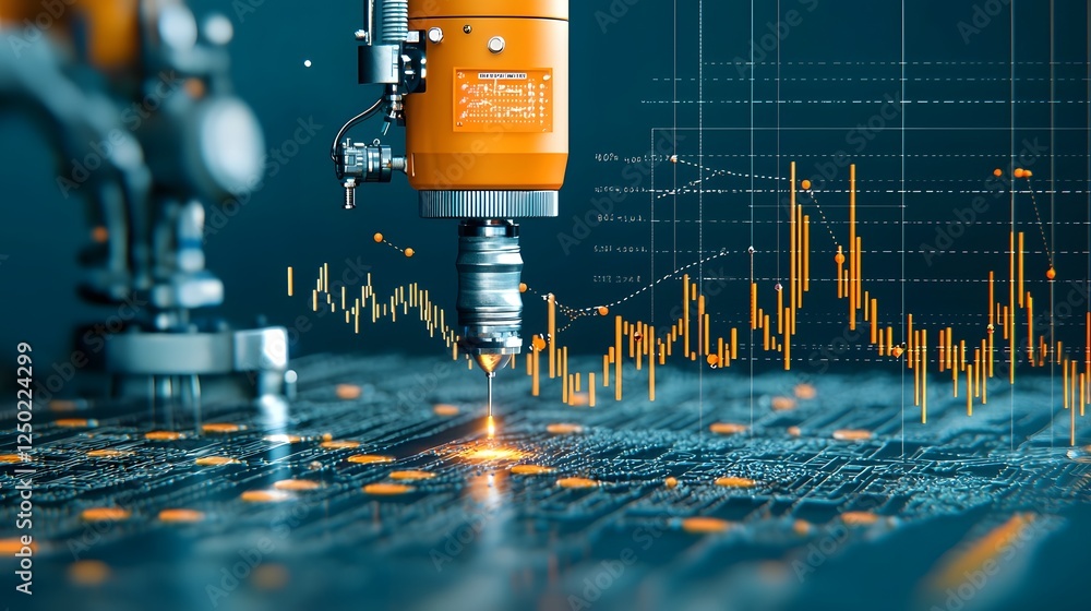 Fototapete High tech seismograph instrument recording earthquake tremor data and waveform visualized on a technical digital diagram or graph  Monitoring and analyzing seismic activity energy waves