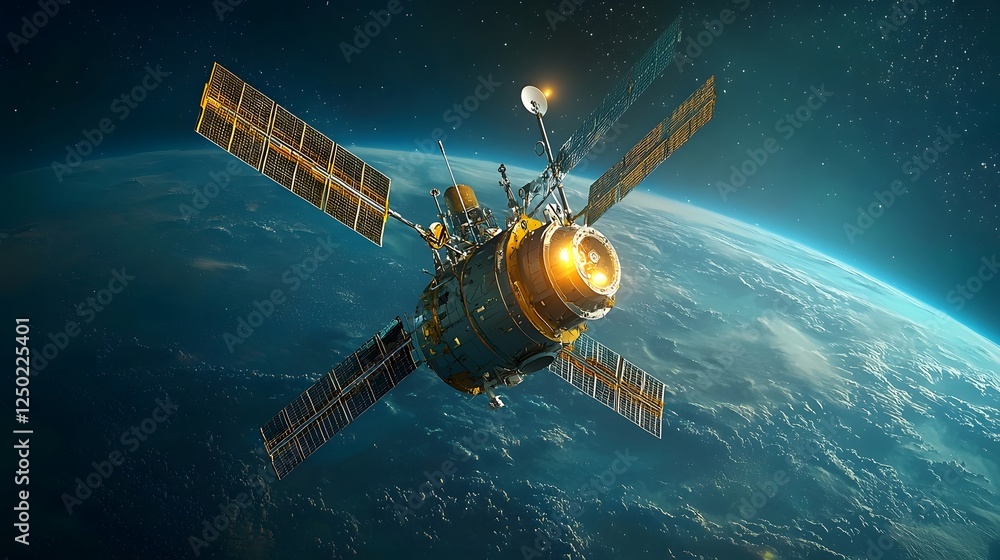 Leinwandbilder satellite monitoring earth s tectonic activity from orbit capturing data and imagery to understand o