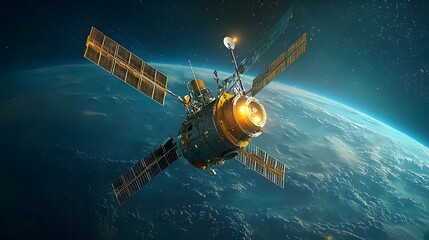 Fototapeta premium Satellite Monitoring Earth s Tectonic Activity from Orbit Capturing Data and Imagery to Understand Our Dynamic Planet s Geological Processes and Support Environmental Conservation Efforts