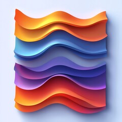 Obraz premium Abstract vector illustration of 3D layered banners with gradient reflections. Modern composition., Generative AI