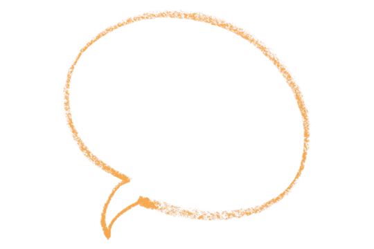 Separate orange speech bubble on transparent background. - Powered by Adobe