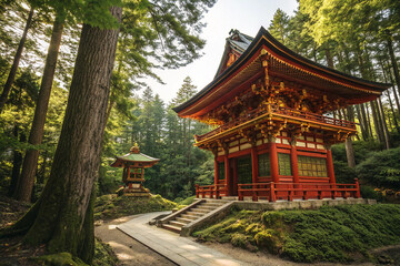 Fototapeta premium Traditional Japanese pagoda in a forest