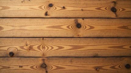 Naklejka premium Warm-toned Horizontal Wooden Planks with Visible Grain and Knots, Ideal for Rustic Backgrounds or Textured Designs
