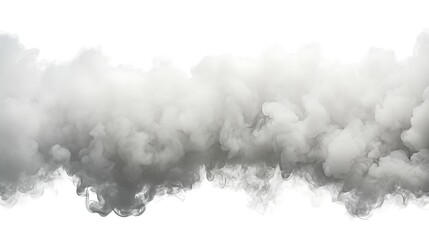 Isolated smoke clouds against white background