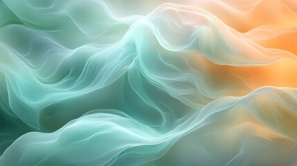 Fototapeta premium Ethereal flowing waves in soft pastel colors creating a serene atmosphere for relaxation