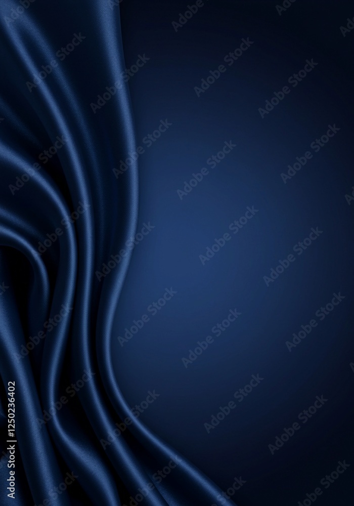 Poster this abstract composition features the vibrant blue color and silky texture of draped fabric, its el