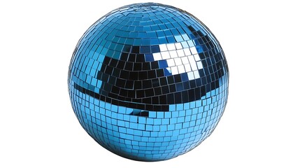 Blue disco ball on white background