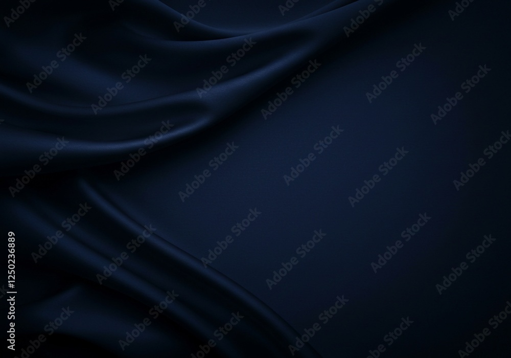 Poster this close-up image showcases the luxurious texture and vibrant blue hue of draped silk fabric, its 