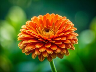 Minimalist Orange Flower on Green Background - Simple Nature Stock Photo