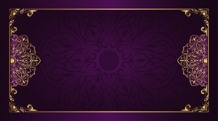 floral frame with gold mandala decoration © Pendraw