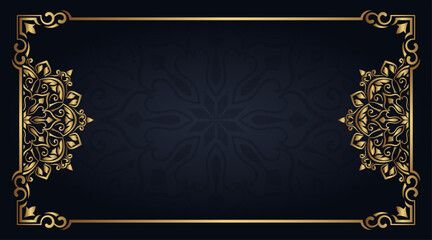 floral frame with gold mandala decoration