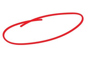Print Red circle line hand drawn. Highlight hand drawing circle isolated on white background. Round handwritten circle. For marking text, note, mark icon, number, marker pen . 1176