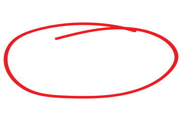 Print Red circle line hand drawn. Highlight hand drawing circle isolated on white background. Round handwritten circle. For marking text, note, mark icon, number, marker pen . 1176