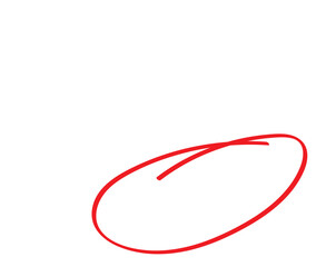 Print Red circle line hand drawn. Highlight hand drawing circle isolated on white background. Round handwritten circle. For marking text, note, mark icon, number, marker pen . 1176