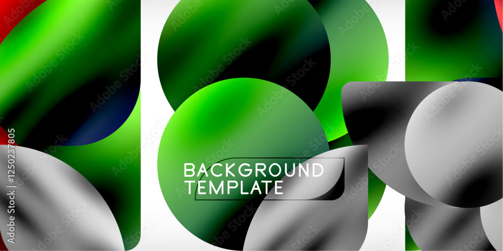 Poster bright circles with shadows abstract background