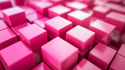 Obraz premium Abstract background with pink cubes and blocks, 3D rendering, 4K high-definition wallpaper2desktop wallpaper hd, wallpaper 3d