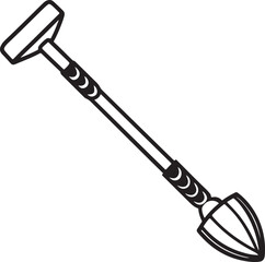 Auger Rustic Tool for Gardening, Silhouette vector art illustration