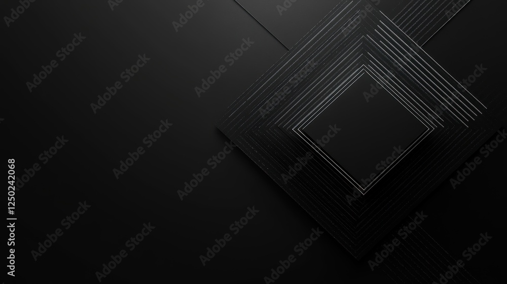 Aufkleber sleek black abstract background with geometric squares and space for text.