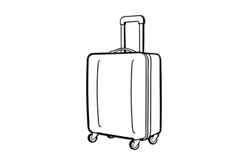 Line art of trolley bag vector style illustration.eps